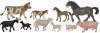 Set 10 Figurine Animale Domestice cu Pui Miniland - Cal, Manz, Capra, Ied, Scroafa, Purcel, Oaie, Miel, Vaca, Vitel, Plastic, 3-9 Ani