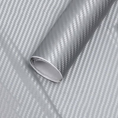 Folie colantare auto Carbon 3D &amp;ndash; Argintiu (3m x 1,27m) foto