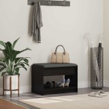 vidaXL Bancă pentru hol cu pernă cu raft Stejar Negru 63 x 38 x 45 cm 891569