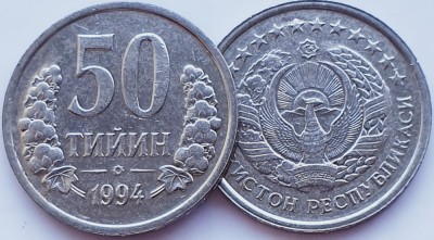 1687 Uzbekistan 50 Tiyin 1994 km 6 UNC foto