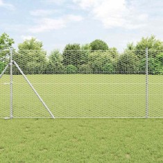 vidaXL Gard hexagonal Argintiu 1.2 x 10 m Oțel galvanizat