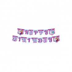 Ghirlanda petrecere Happy Birthday din carton model Frozen Northern Lights 2.1M
