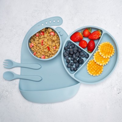 Set Diversificare, AppeKids, 100% Silicon, Classic - Aqua Blue foto