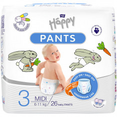 Scutece-chilotel Happy Pants Midi 3, 6-11 kg, 26 buc