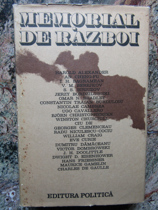 Memorial de razboi Antologie cartonata Ion Cupsa, Al. Siperco, Ed Politica, 1976