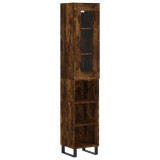 Dulap inalt, stejar fumuriu, 34,5x34x180 cm, lemn prelucrat