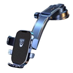 Suport Auto Multifunctional pentru Telefon, Flippy, Suport pentru Navigatie, Rotativ cu Ventuza, cu fixare Geam si Parbriz, 20 x 14 x 11 cm, Albastru