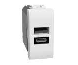 Priza USB tip A+C PD 1M 20W Living Light Bticino alb N4192AC