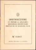 A627 Instrucțiuni cu privire la aplicarea măsurilor disciplinare PCR, 1966