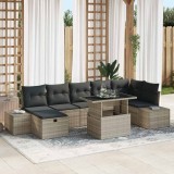 VidaXL Set de canapele pentru grădină 8 pcs Gri deschis poliratan