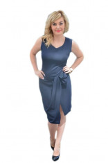 Rochie casual, feminina, chic de culoare bleumarin foto