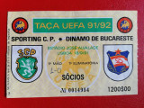 Bilet Fotbal Sporting Dinamo Bucuresti 1991