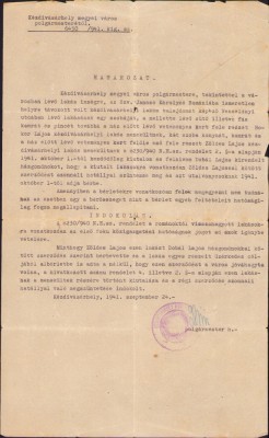 HST A1051 Act refugiați 1941 T&amp;acirc;rgu Secuiesc foto