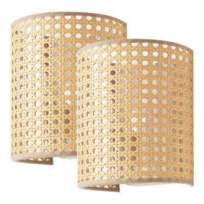 Wandleuchte Ascot 2er Set Rattanoptik [lux.pro] HausGarden Leisure foto