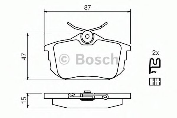 Set placute frana,frana disc VOLVO V40 Combi (VW) (1995 - 2004) BOSCH 0 986 424 427