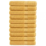 VidaXL Prosoape premium SOLUND 10 buc auriu 100x200cm 600gsm