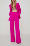 Stine Goya pantaloni femei, culoarea roz, lat, high waist SG5694