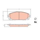 Placute frana Jeep Cherokee (Kl), Cherokee Van (Kl), 2.0 CRD, 2.0 CRD 4x4, 2.0 T-GDi 4x4, 2.2 CRD, 2.2 CRD 4x4, 2.4, 2.4 4x4, 3.2 4x4, 3.2 V6, 3.2 V6, Trw