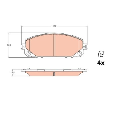 Placute frana Jeep Cherokee (Kl), Cherokee Van (Kl), 2.0 CRD, 2.0 CRD 4x4, 2.0 T-GDi 4x4, 2.2 CRD, 2.2 CRD 4x4, 2.4, 2.4 4x4, 3.2 4x4, 3.2 V6, 3.2 V6 foto