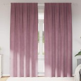 vidaXL Draperii opace cu bandă superioară, 2 buc., roz &icirc;nchis, catifea