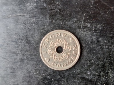 Danemarca 1 krone 1992 foto