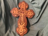 cruce / crucifix traforat realizat manual perioada comunista model deosebit !