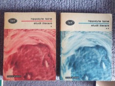 Studii literare (2 volume) &amp;ndash; Hippolyte Taine, 1983, BPT 1140-1141, 542 pag foto