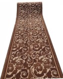 Cumpara ieftin Traversa Festonata Surfilata, Model Print Marlen, Tesatura Plata, Latime 0.6m, Marime 60 x 300 cm, Maro, Antialergic, Polipropilena, Living, Dormitor,