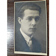 Fotografie, portret de barbat, tip Carte Postala1928, nercirculata