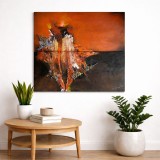 Tablou &bdquo;Vulcanul&rdquo; 80&times;90, 2 canvas, 40 x 90 x 2, tehnica mixta
