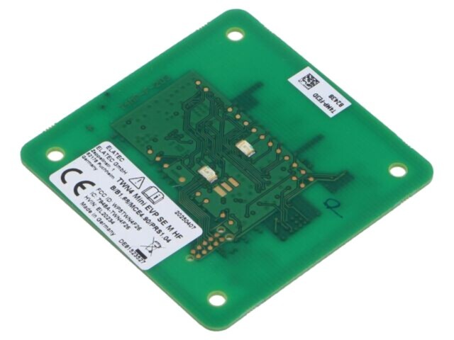 Cititor RFID ELATEC 3,15-5,5V cu interfețe RS232, TTL, GPIO, WIEGAND și antenă, consum 180mA