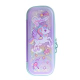 Penar Rainbow Unicorn mov cu sclipici si fermoar