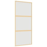Cumpara ieftin Usa glisanta, auriu, 90x205 cm, sticla ESG mata si aluminiu