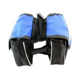 Geanta Cadru Bicicleta Neagra Albastra AVX-RW1A, 2 Compartimente, Velcro, Poliester, Impermeabila, Reflectorizanta 14x12x4 cm