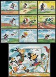 Anguilla 1984 - Disney, Jocurile Olimpice, sport, desene animate, serie si colita neuzata