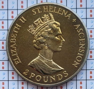 Saint Helena &amp;amp; Ascension 2 pounds 1990 UNC - Queen Mother - km 11 - A020 foto