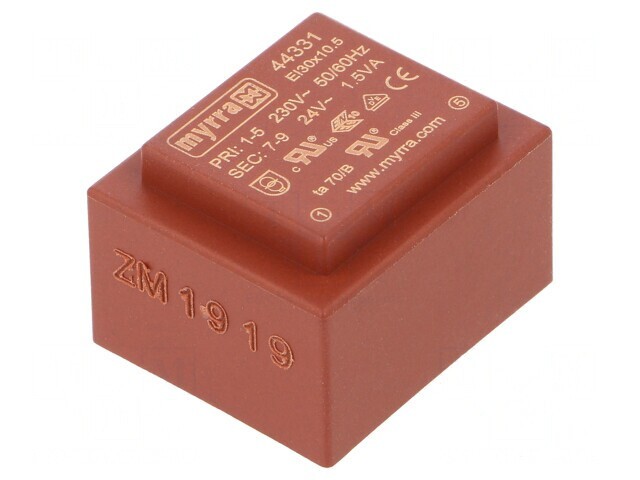 Transformator &Icirc;ncapsulat 1,5VA 230V 24V PCB