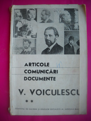 HOPCT ARTICOLE COMUNICARI DOCUMENTE -VASILE VOICULESCU-BUZAU 1979 70 PAGINI foto