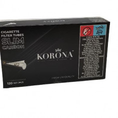 Tuburi Tigari Korona Slim Black Carbon 120