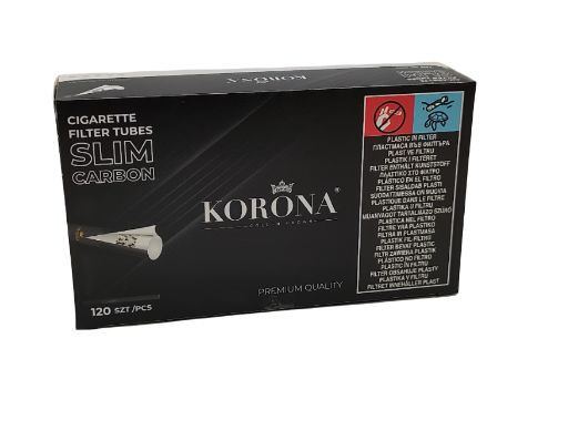 Tuburi Tigari Korona Slim Black Carbon 120