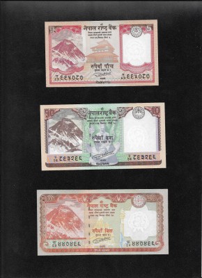 Set Nepal 5 + 10 + 20 rupees rupii unc pret pe set foto