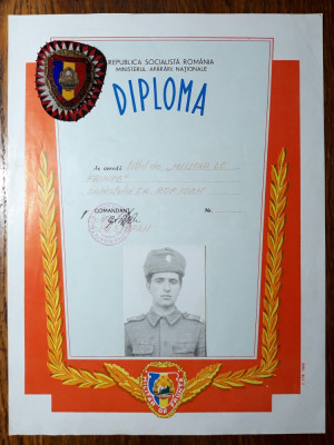 DIPLOMA MILITAR DE FRUNTE ( BREVET ) -INSIGNA MILITAR DE FRUNTE (PERSONALIZATA) foto