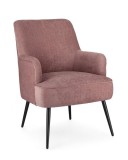 Cumpara ieftin Fotoliu otel negru textil roz Ernestine 60x67x79 cm