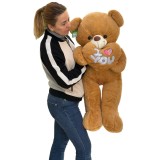 Urs de plus maro cu inimă Love, 100cm. Jucărie pluș moale, cadou ideal pentru copii peste 3 ani.