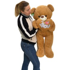 Urs cu inima Love de plus maro 1m