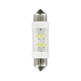 Bec tip LED 24V sofit cu 4 leduri 11x38mm SV85-8 2buc - Alb Garage AutoRide