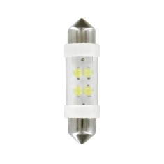 Bec tip LED 24V sofit cu 4 leduri 11x38mm SV85-8 2buc - Alb Garage AutoRide