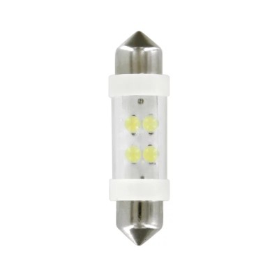 Bec tip LED 24V sofit cu 4 leduri 11x38mm SV85-8 2buc - Alb Garage AutoRide foto