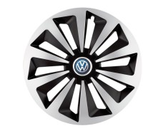 Set 4 capace roti Fox Gri-Negru R15 pentru gama auto Volkswagen