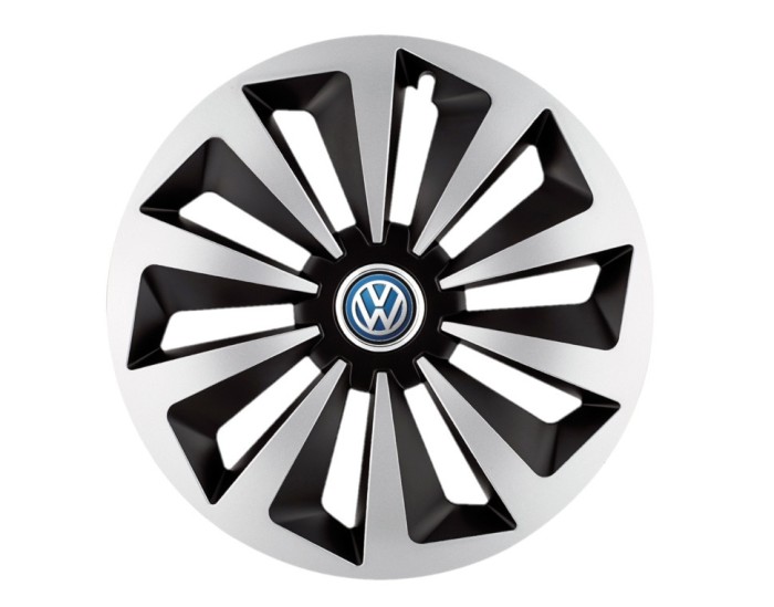 Set 4 capace roti Fox Gri-Negru R16 pentru gama auto Volkswagen